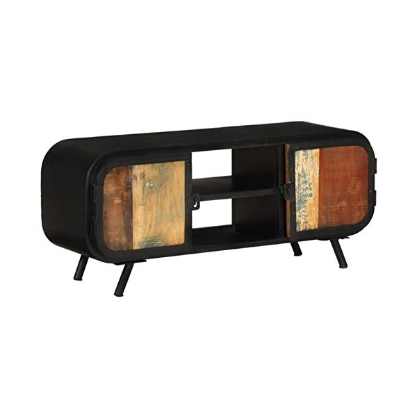 GuyAna Meuble TV 110x30x45 cm Bois de récupération Massif,Table Basse Salon Meuble TV,Meuble TV,Table Basse LED Couleurs