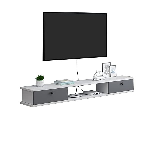 EsEntL Meuble TV Mural Meuble TV Flottant Étagère TV Murale Centre de Divertissement Console multimédia Étagères de Rangement