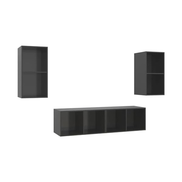 WREWING Meuble TV,Support pour Téléviseur Jusqu’à 50-80 Pouces,Table Télé avec Étagères Réglables,Bas Table TV Support de Tél