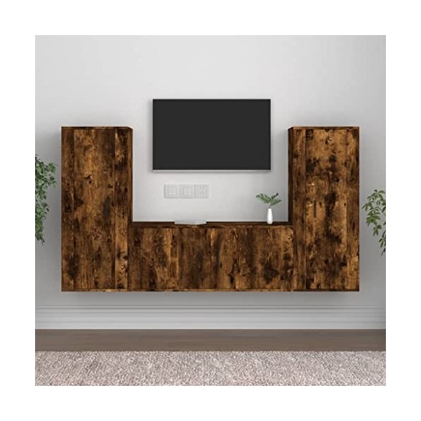 VEEKI Meuble TV, Meuble TV Suspendu, Meuble TV Industriel, Meuble TV Bois, Meuble Chambre, Convient pour Salon ou Chambre, En