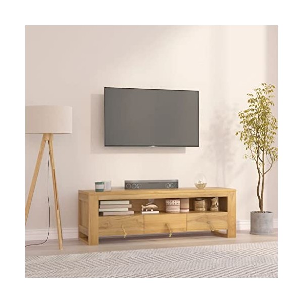 VEEKI Meuble TV, Meuble TV Suspendu, Meuble TV Industriel, Meuble TV Bois, Meuble Chambre, Convient pour Salon ou Chambre, 11
