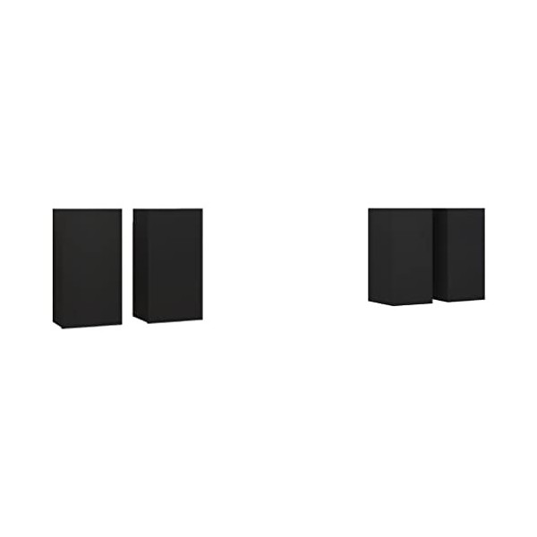 lvssiao Meuble TV pour salon, meubles pour TV 4 unités aggloméré Noir 30,5 x 30 x 60 cm Très résistant Module TV pour chambre