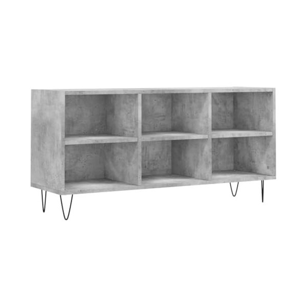 Meuble TV Gris béton 103,5x30x50 cm Bois dingénierie - Meuble télé, Meuble TV Industriel, Meuble Chambre, Convient pour Salo