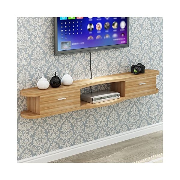 Meuble TV Flottant, Console multimédia pour Meuble TV Mural, avec étagères de Composants de Stockage de Trous de Câble, pour 