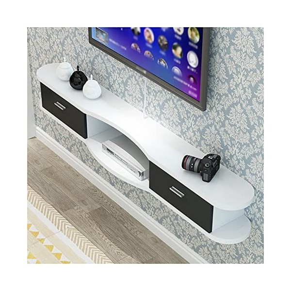 Meuble TV Flottant, Console multimédia pour Meuble TV Mural, avec étagères de Composants de Stockage de Trous de Câble, pour 
