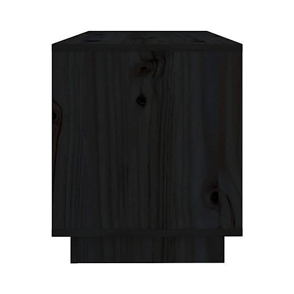 Meuble TV Noir 74x34x40 cm Bois de pin massif