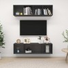 lvssiao Modulo TV Meuble de salon Meubles muraux pour TV 2 pièces Gris Table TV facile à nettoyer pour chambre à coucher sall