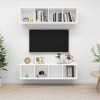 lvssiao Modulo TV Meuble de salon Meubles muraux pour TV 2 pièces aggloméré Blanc Table TV facile à nettoyer pour chambre à c
