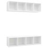 lvssiao Modulo TV Meuble de salon Meubles muraux pour TV 2 pièces aggloméré Blanc Table TV facile à nettoyer pour chambre à c