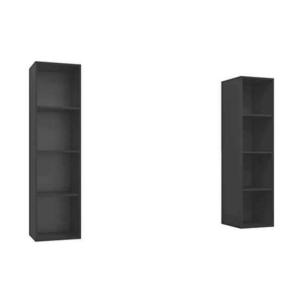 Table Télévision Basse, Simplicité et Élégance Meubles Muraux pour TV 2 pièces Gris Meuble TV Salon avec Grand Stockage