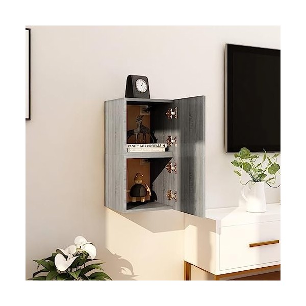 WREWING Meuble TV,Support pour Téléviseur Jusqu’à 50-80 Pouces,Table Télé avec Étagères Réglables,Bas Table TV Support de Tél