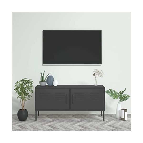 VidaXL Meuble TV Anthracite 105x35x50 cm Acier
