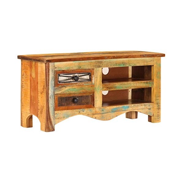 Meuble TV 80 x 30 x 40 cm Bois de récupération Massif - Meuble TV sur Salle de Séjour, Salon et Chambre à Coucher