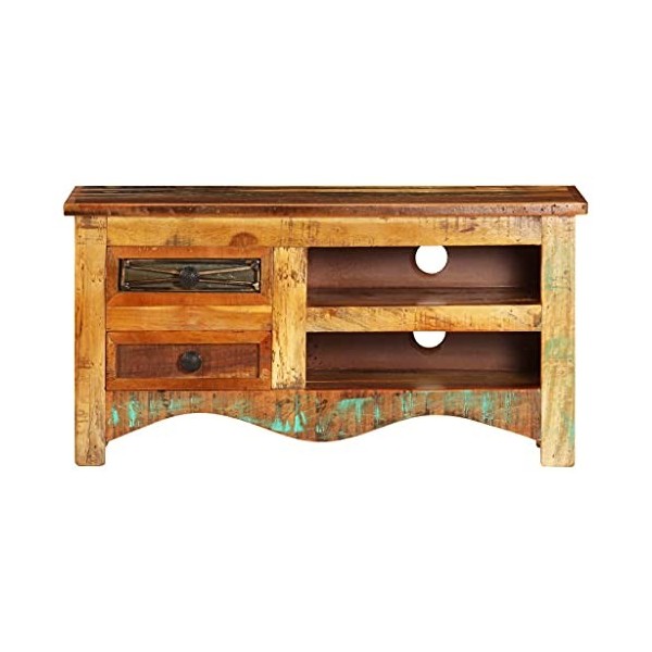 Meuble TV 80 x 30 x 40 cm Bois de récupération Massif - Meuble TV sur Salle de Séjour, Salon et Chambre à Coucher
