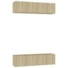 Camerina Meubles TV 4 pcs Chêne Sonoma 60x30x30 cm Aggloméré,Meuble TV,Table Basse Salon Meuble TV,Table Basse LED Couleurs