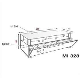 MUNARI Meuble TV Milano MI328 Rouge