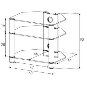 Sonorous Roxy Rx2140&nbsp;Verre Transparent et Aluminium Argenté Hi-FI Permet de séparer Le Rack