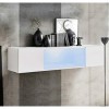 MB Muebles Bonitos | Meuble TV Suspendu 1 Porte | Meuble TV de Salon avec LED | 160 x 30 x 29cm | Blanc Finition Brillante | 