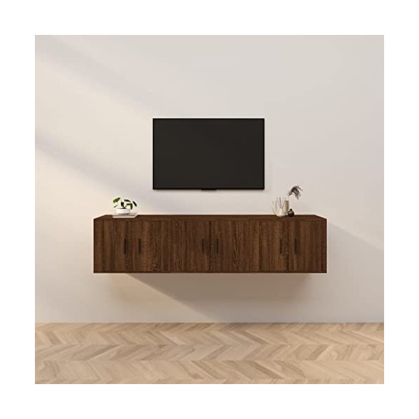 VEEKI Meuble TV, Meuble TV Suspendu, Meuble, Meuble TV avec Rangement，Meuble Industriel, Convient pour Salon ou Chambre, Meub