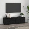 CIADAZ Meuble TV Noir 156x37x45 cm Bois de pin Massif,Meuble TV,Meuble TV Moderne,Meuble de Salon