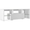 GGMWDSN Meuble TV Blanc Leisure Zone, Meuble TV Meuble TV Blanc Brillant avec éClairage LED avec Tiroirs, 130X45X35 Cm