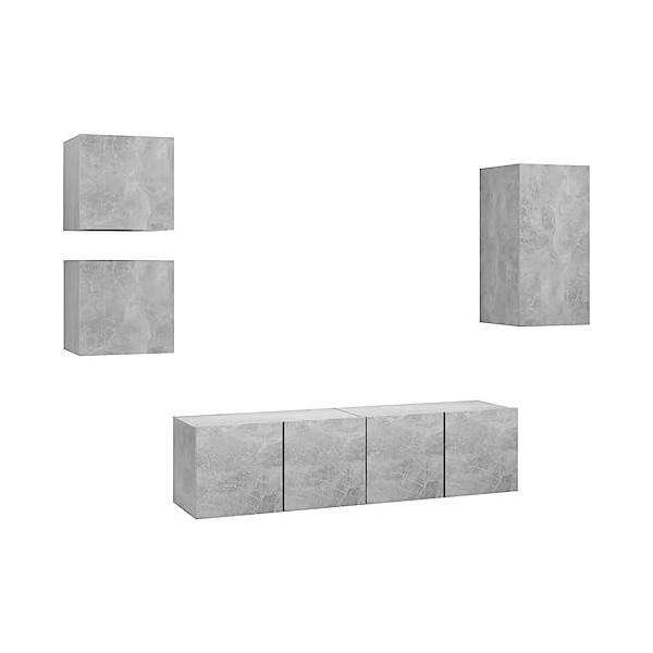 Meuble TV,Étagère TV Flottante, Support de Télévision Flottant Fixé au Mur Centre de Console Multimédia de Divertissement Gra