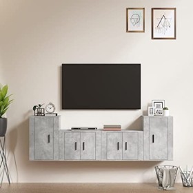 VEEKI Meuble TV, Meuble TV Suspendu, Meuble TV Industriel, Meuble TV Bois, Meuble Chambre, Convient pour Salon ou Chambre, En