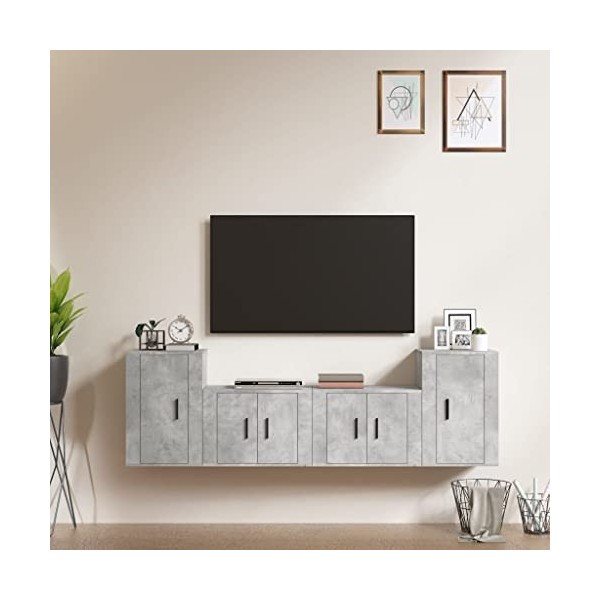 VEEKI Meuble TV, Meuble TV Suspendu, Meuble TV Industriel, Meuble TV Bois, Meuble Chambre, Convient pour Salon ou Chambre, En