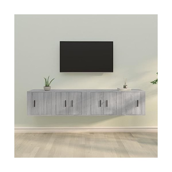 VEEKI Meuble TV, Meuble TV Suspendu, Meuble TV Industriel, Meuble TV Bois, Meuble Chambre, Convient pour Salon ou Chambre, En