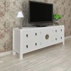 vidaXL Meuble TV Blanc 110x24x48 cm Bois dingénierie