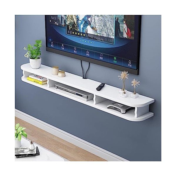 Meuble TV Suspendu - Meuble TV Flottant Étagère Mural , Meuble TV Flottant Avec Étagère Murale À Câble Caché, Étagères En Boi