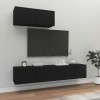 BaraSh Ensemble de Meubles TV 3 pcs Noir Bois dingénierie,Meuble TV,Table Basse Salon Meuble TV,Table Basse LED Couleurs