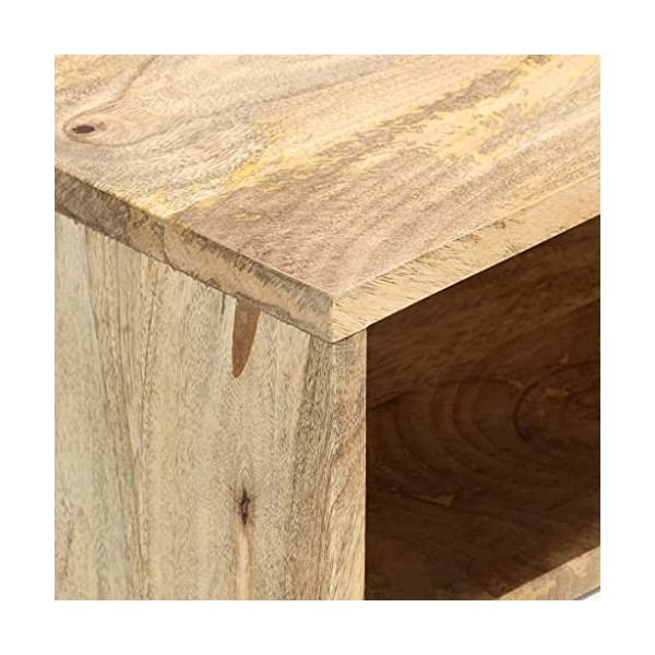 Camerina Meuble TV 110x35x48 cm Bois de manguier Massif,Meuble TV,Table Basse Salon Meuble TV,Table Basse LED Couleurs