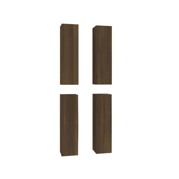 Camerina Meubles TV 4 pcs Chêne Marron 30,5x30x110 cm Bois dingénierie,Meuble TV,Table Basse Salon Meuble TV,Table Basse LED