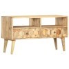 ZEYUAN Meuble TV 90x30x50 cm Bois de manguier Solide,Table Television Salon,Meuble Télé Haut,Meuble TV Haut