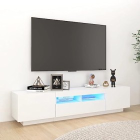 BIGTO Meuble TV Blanc 180 x 35 x 40 cm