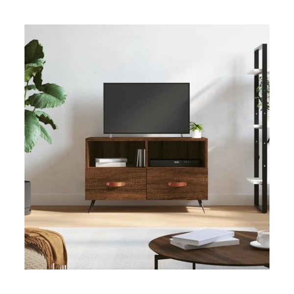 DCRAF Home Hardware Businese Meuble TV Chêne Marron 80 x 36 x 50 cm