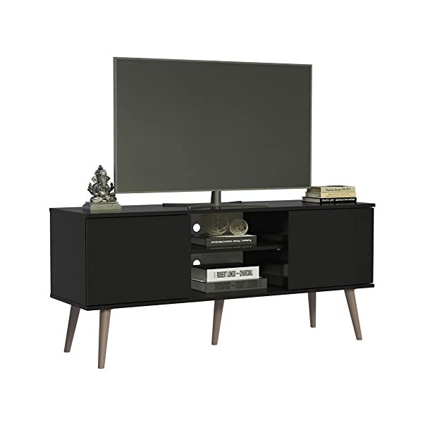 MADESA - Nouveau Meuble TV Chartres , Meuble de Salon pour Télévision 55 Pouces, Meuble Bois, Console TV avec 2 étagères et