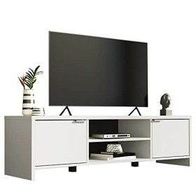 Madesa - Meuble TV Moderne, Meuble TV, Meuble de Salon pour Télévision 65 Pouces, Meuble Bois, Console TV avec 2 étagères et 