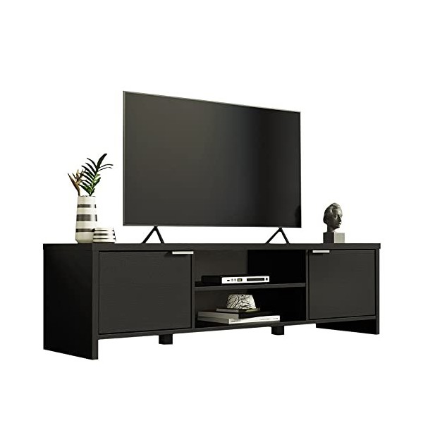 Madesa - Meuble TV Moderne, Meuble TV, Meuble de Salon pour Télévision 65 Pouces, Meuble Bois, Console TV avec 2 étagères et 