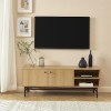 BAÏTA Meuble TV James Effet chêne Pieds métal Noir 150cm