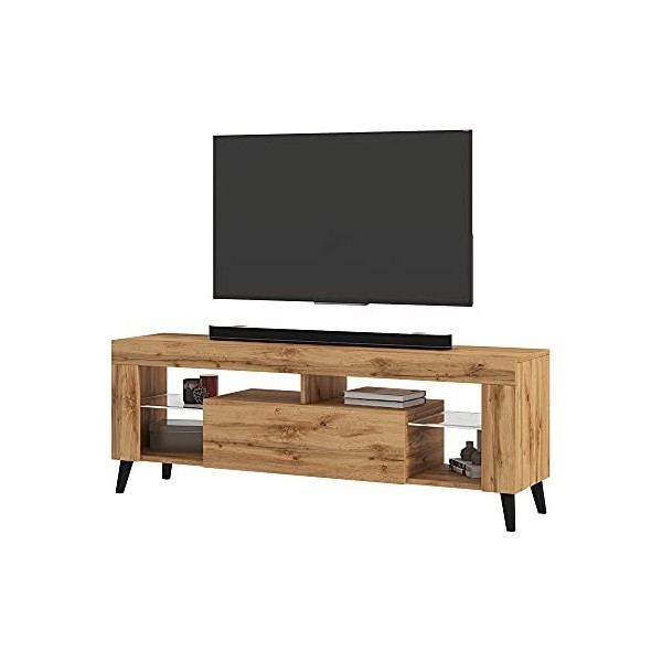 Selsey HugoB - Meuble TV - 140 cm, Chêne Lancaster - Style Moderne