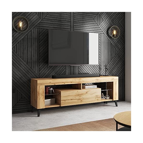 Selsey HugoB - Meuble TV - 140 cm, Chêne Lancaster - Style Moderne