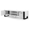 BIM Furniture Meuble TV Nuka avec 3 Portes en Bois - Blanc Et Noir - L 160 X P 43 X H 48 Cm