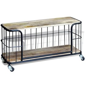 vidaXL Meuble TV 100 x 40 x 45 cm Bois de manguier Massif Meuble pour Télévision