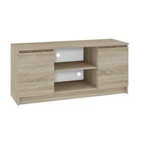Hucoco Dusk | Meuble Bas TV Contemporain Salon/séjour 120x55x40 cm | 2 niches + 2 Portes | Rangement matériel Audio/Video/Gam