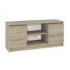Hucoco Dusk | Meuble Bas TV Contemporain Salon/séjour 120x55x40 cm | 2 niches + 2 Portes | Rangement matériel Audio/Video/Gam