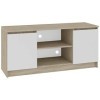 Hucoco Dusk | Meuble Bas TV Contemporain Salon/séjour 120x55x40 cm | 2 niches + 2 Portes | Rangement matériel Audio/Video/Gam