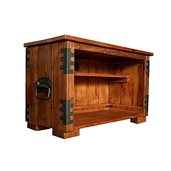 Vintage Style Propre Design Faite à la Main en Bois Rustique TV Meuble de Rangement Support Bois foncé Ton Livre étagère Plac