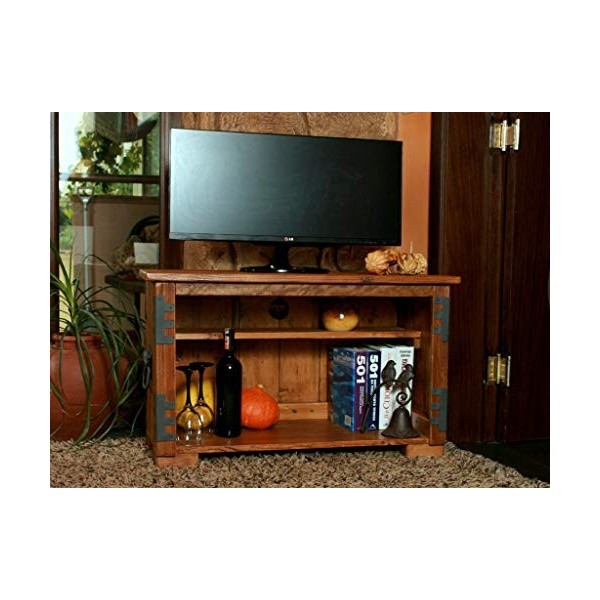 Vintage Style Propre Design Faite à la Main en Bois Rustique TV Meuble de Rangement Support Bois foncé Ton Livre étagère Plac